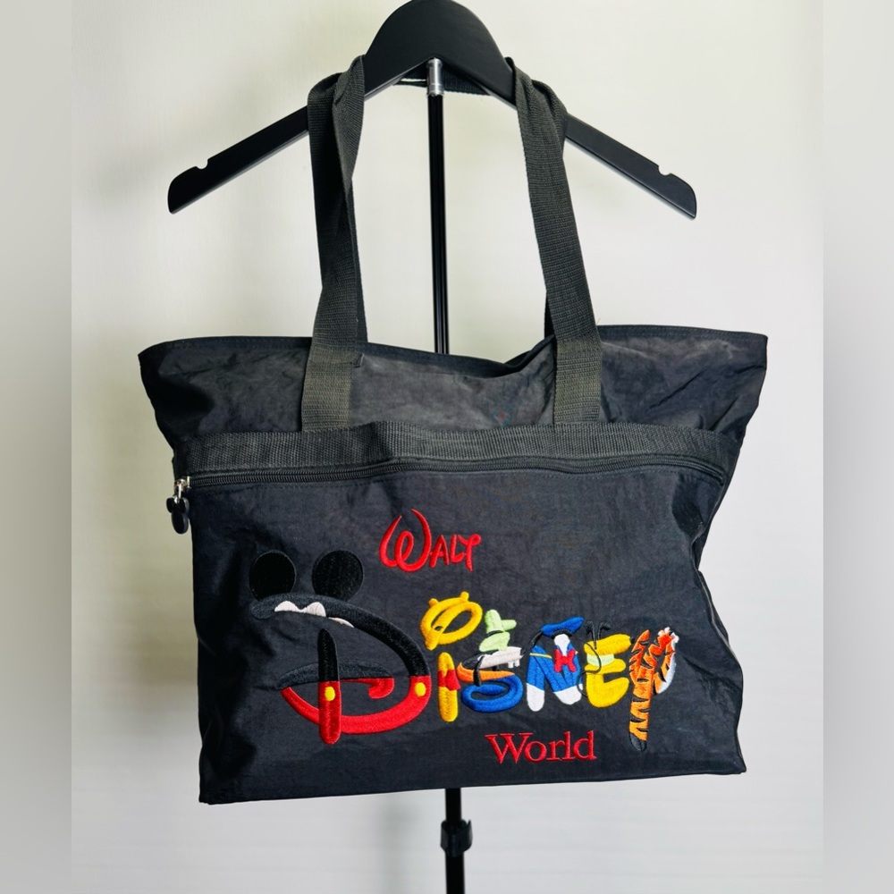 Disney Black Tote Shoulder Purse Bag with Classic Disney Logo